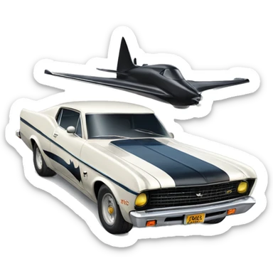 69 Nova Batman’s edition. Scary and fast. shaped like a mustang airplane and like a streamliner train caravan  sticker