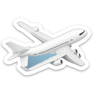 white airplane in the sky sticker