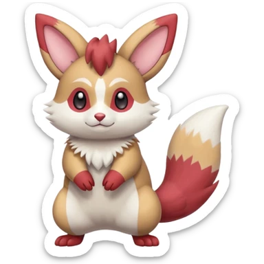 Cute adorable pastel Furret-Minccino-Zangoose-Buizel-hybrid-fusion, full body sticker