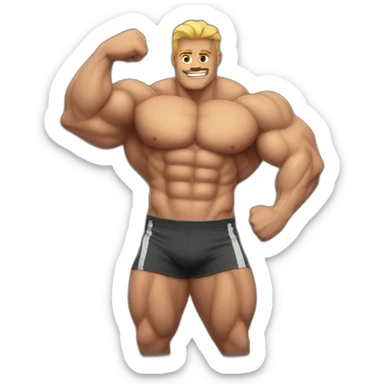 muscle hunk sticker