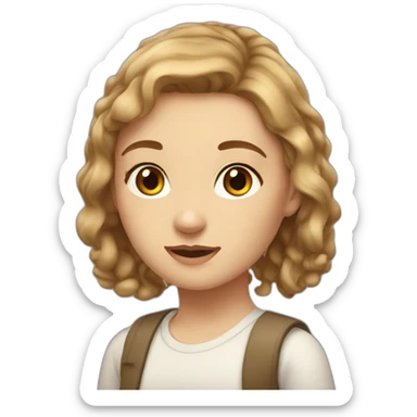 Matilda white with light brown hair sticker