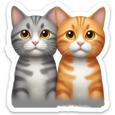 Orange and grey cat duo sticker