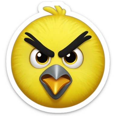 yellow angry bird sticker