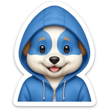 Dog wearing hoodie sticker
