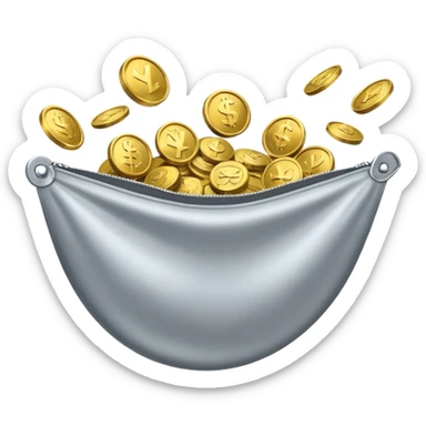 empty pockets with coins flying oht sticker