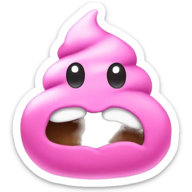 Pink poop emoji  sticker