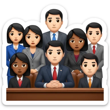 congressional meeting of people with black hair sticker