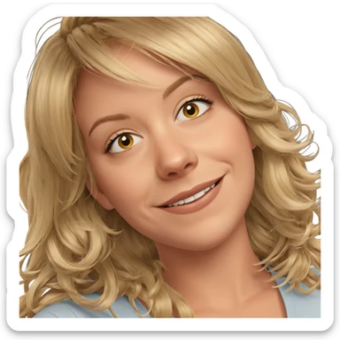 smiling girl with blonde hair sticker