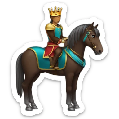 dark brown conceited horse with crown sticker