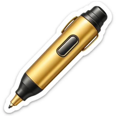 golden permanent marker emoji, with a metallic effect sticker