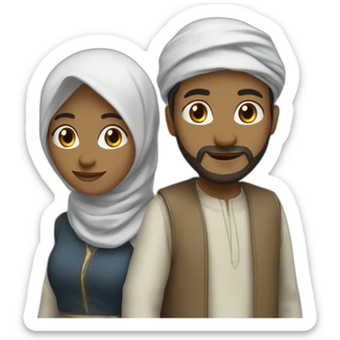 Couple musulman obèse sticker