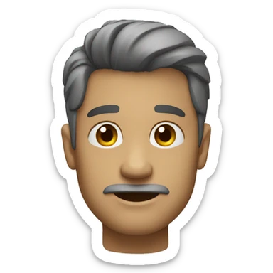 Um homem com o rosto todo cinza como queixo grande sticker