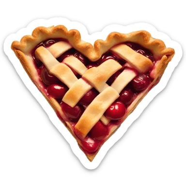 Heart-shaped cherry pie  sticker
