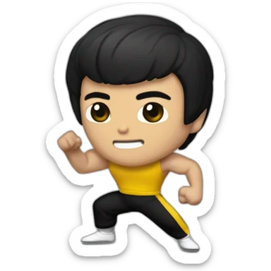 bruce lee half side-kick sticker
