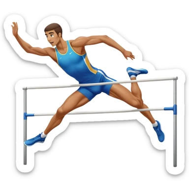 high jumper mid-air, arched back over the bar sticker