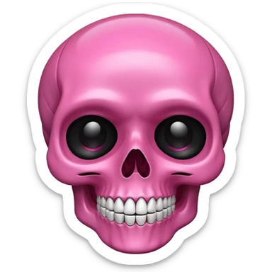 Pink skull emoji sticker