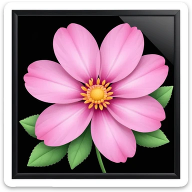 pink girly framed flower picture sticker