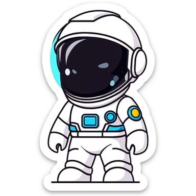 cartoon sticker of a little astroneer in a white suit and helmet, crying hard with big tears sticker