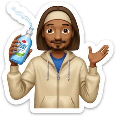 Snoop Dogg dancing holding baby oil sticker
