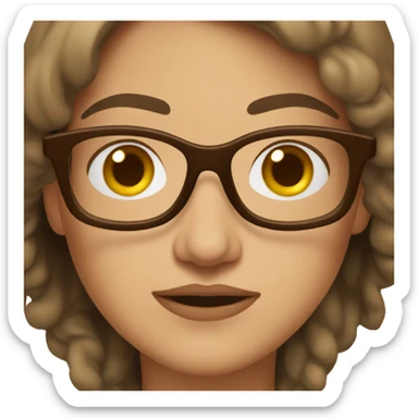 Woman Glases, Brown hair, Dutt sticker