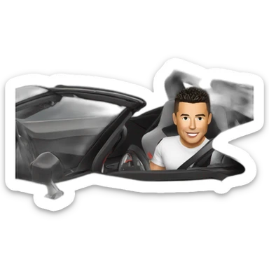Ronaldo in a supercar sticker