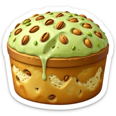 pistacchio panettone con glassa al pistacchio  sticker