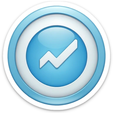 Light blue coloured circle badge with a white tick in the middle sticker