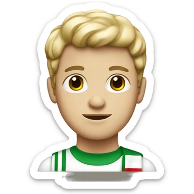 White boy with Italian flag sticker