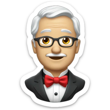 jenkins-a-balding-gray-haired-butler-wearning-dinner-jacket-with-red-bow-tie-with-closed-eyes-no-glasses-and-closed-eyes-without-glasses sticker