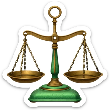 ,ancient Scales with Green Pans, sticker