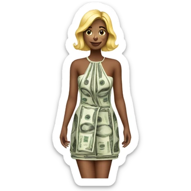 Money dress sticker