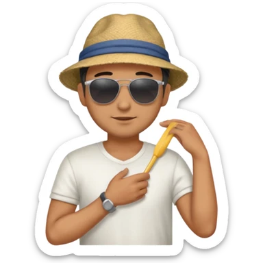 Emoji of a guy dusting off his shoulder with his hand sticker