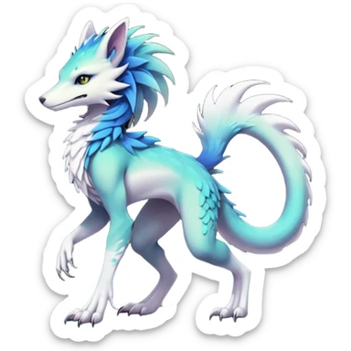 badass elegant wild beautiful natural badass futuristic epic exotic anthro modern furry cyborg-sergal-vernid-creature, full body, gradient pretty hair, with a long tufted tail, aesthetic, art by LiLaiRa, art by art by Falvie sticker