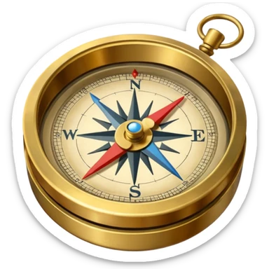 Travel compass pointing to adventure sticker