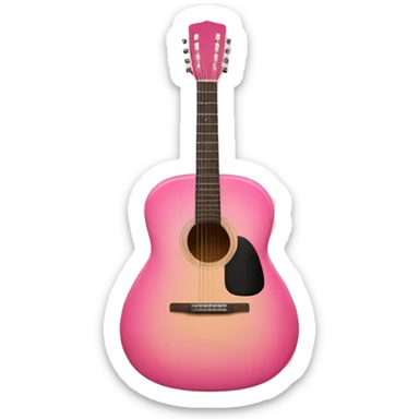 Pink acoustic guitar  sticker