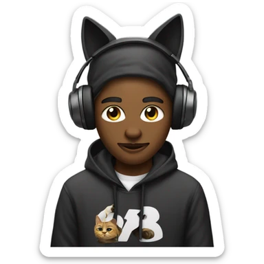 rapper playboicarti with cat ears and a tail sticker