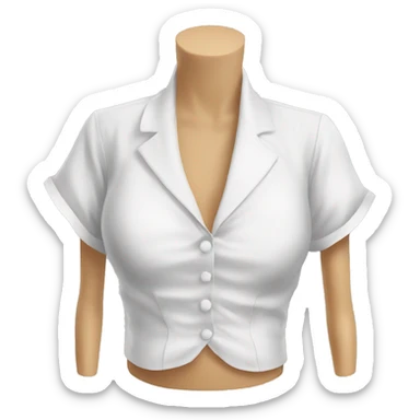 blusa de manga corta blanca de boleros hasta el ombligo sticker