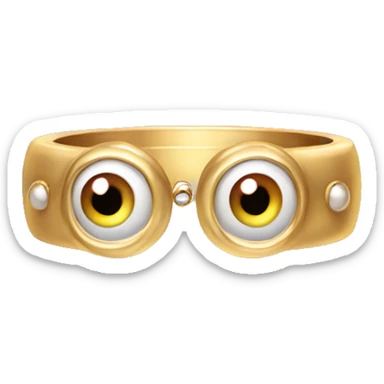 thin gold ring studded with eyeballs sticker