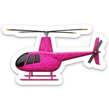 Pink helicopter withnglitter sticker