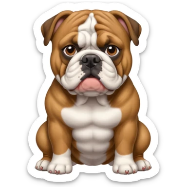 Brindle English bulldog sticker