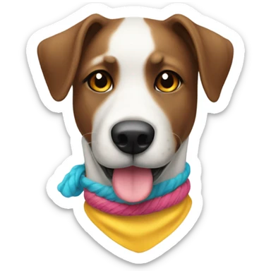 Perro con un lazo sticker
