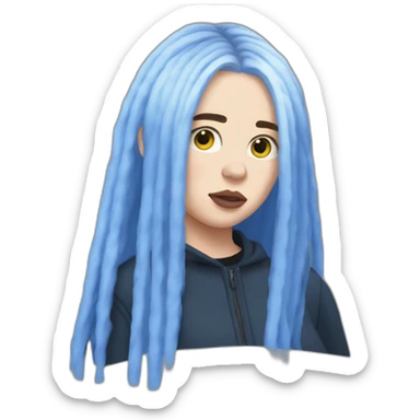 Billie eilish chanteuse 2018 cheveux bleus sticker