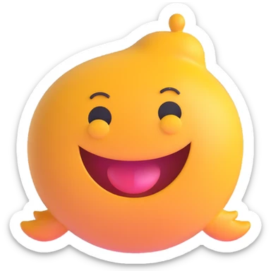 stomach with a happy face, playful look sticker
