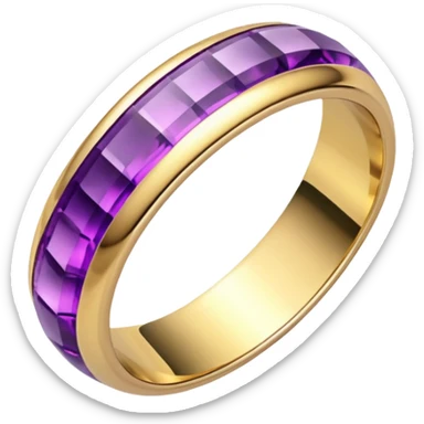 create a wedding ring emoji but with a purple crystal sticker
