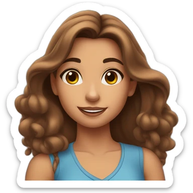 young woman with long brown hair at disneyworld sticker