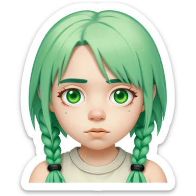 Billie eilish with Green Hair as Obelix sticker