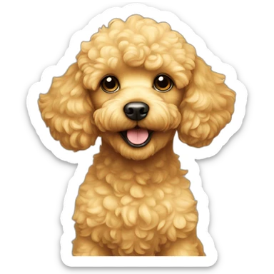 yellow puppy toy poodle sticker