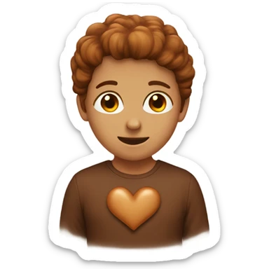 Chestnut brown heart sticker