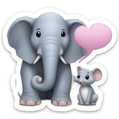 an elephant interviewing a mouse for a podcast sticker