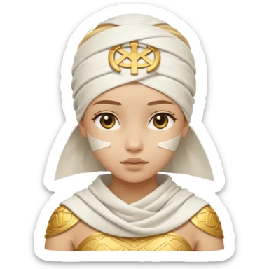 mummy girl with symbols sticker